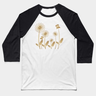 Golden Colored flowers and leaves Baseball T-Shirt